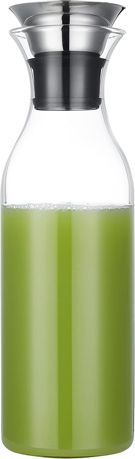 Karafu Glass Carafe with Lid, 50 Ounces Borosilicate Glass Pitcher for Hot/Cold Water, Ice Tea and Juice Beverage...