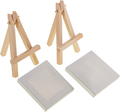 Hello, Artist! Party Pack Mini Canvas with Easel, 4 Pieces, None...