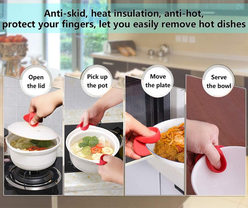 Silicone Pot Holders, YYP Silicone Heat Resistant Pot Holders, Oven Mini Mitts, Cooking Pinch Grips for Kitchen(No More Burning Your Fingers!)- Se...