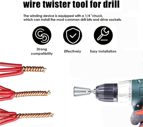 Wire Twister Tool for Drill, Drill Wire Twister, Wire Twister Wire Connector Wire Twisting Tool, Wire Nut Twister for Electrical Power Drill (4)...
