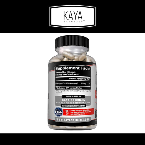 Kaya Naturals - CoQ10 Power Antioxidant Supplement for Vascular, Heart Health, Healthy Blood Pressure Levels, and Immune Function - Restores Daily...