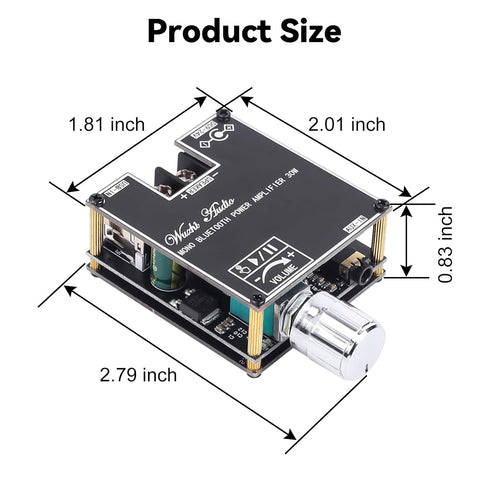 30W TWS Bluetooth Amplifier Board, PEMENOL DC 9-24V 3A Audio Amplifier Module Support APP Control Modify Bluetooth Name and Password AUX Bluetooth...