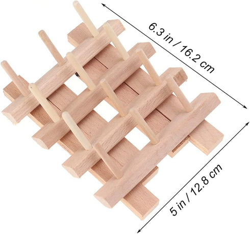 Abaodam 12 Thread Holder Hair braiding Rack Spool Wooden Braid Divider Stand Separator- Spool Folding Beech Reel Bobbin Thread Organizer Frame Rac...