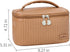 Travel Portable Cosmetic Bag Brown Makeup Bag Cute Makeup Case Organizer Toiletry Bag for Women PU Leather Waterproof (Coffee, Small)......