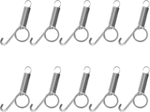 10Pcs Spring Cage Latch Door Spring Latch Hook for Rabbit Cages Metal Finger Spring Latch Hook for Fixing Small Animal, Dog, Cat, Parrot, Guinea P...