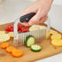HIC Kitchen Crinkle-Cut Wave Slicer French Fry Vegetable Cutter, Stainless Steel Blade...