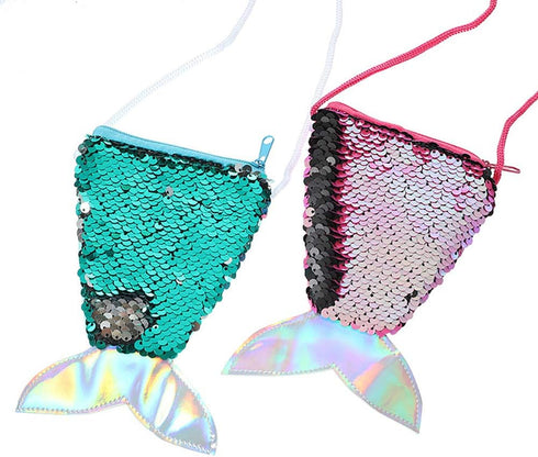 Starte Small Mini Coin Purse Messenger Bag Crossbody Satchel for Kids Girls,Mermaid Sequin Bling Bag for Girls Backpack,Purple...