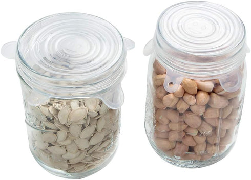 Webake Silicone Stretch Lids 10 Pack for Regular and Wide Mouth Mason Jar, Reusable Silicone Stretch Lids(Stretched to 3.5 inch), Sealed Durable F...