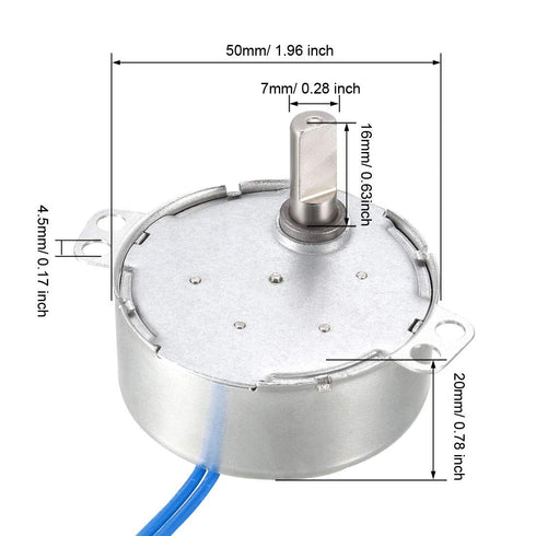 uxcell Electric Motor Turntable Synchronous Motor 100-127 VAC 2.5-3RPM 50/60 Hz 4W CW Direction for Hand-Made, Model or Guide Motor...
