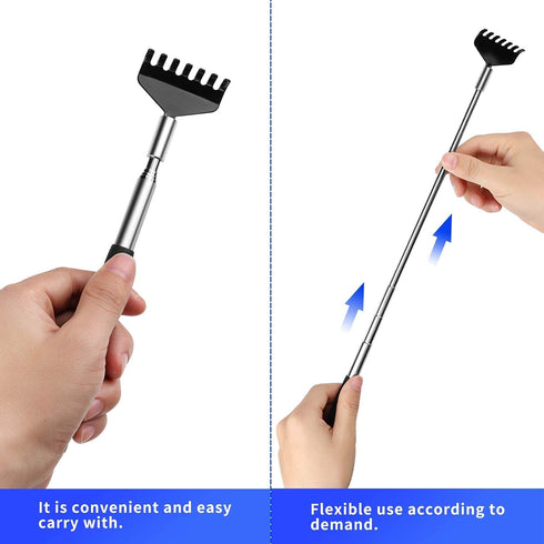 2 Pack Portable Extendable Back Scratcher, Stainless Steel Telescoping Back Scratcher with Beautiful Present Packaging...