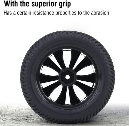 RC Truck Tires, Car Toy Wheels Road Holding, 2pcs/Set Rubber Tyre Tires & Plastic Hubs Wheel for 1:12 RC Car Racing Car Truck Replacement...