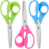 Left Handed Scissors Kids,5" Left Handed Kids Craft Scissors Ages 3+ Stainless Steel Soft Comfort-Grip Handles Blunt Lefty Safety School Scissors ...