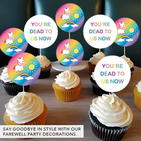 Andaz Press Funny Farewell Retirement Party Decorations, You're Dead to Us Now, Cupcake Toppers DIY Kit, 20-Pack...