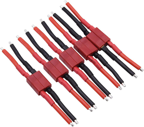 Blomiky 5 Pairs Female and Male 14AWG Silicon Wire Extention Deans T Plug Connector for RC Cars Drone Lithium Battery T Plug 5...