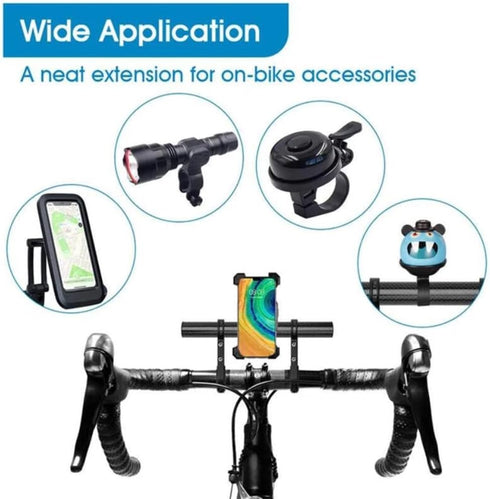 RIIPOO Aluminum Alloy Bike Handlebar Extender - 11.8" Dual Bracket for Mountain Cycling - Secure Mount for Headlights, Flashlights & Phone Holder...