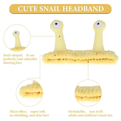 Face Wash Headband, Palm and Snail Spa Hair Bands Makeup Headbands Women Cartoon Cute Coral Fleece Elastic Headband Creative Hair Accessories for ...