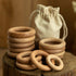 bopoobo Wooden Rings Natural Beech for Craft, Unfinished Wood Ring Circle Rings for DIY Baby Teething Toys, Baby Wooden Teether Accessories, Penda...