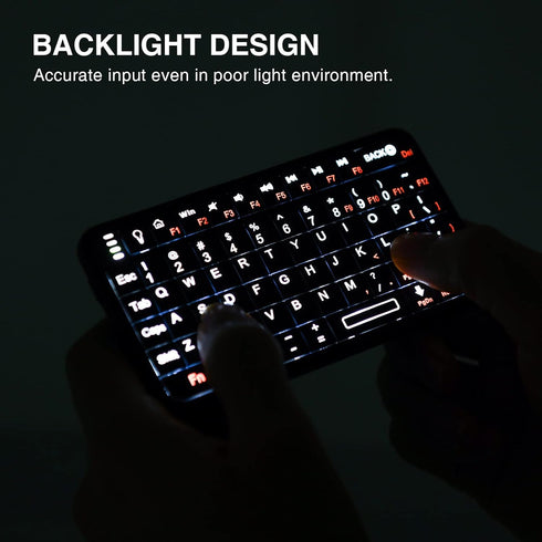 Rii Mini Bluetooth Keyboard,Portable Wireless Keyboard with Backlit,Rechargeable Mini Keyboard for Smart TV/Android TV Box/SmartPhone/HTPC/IPTV, B...