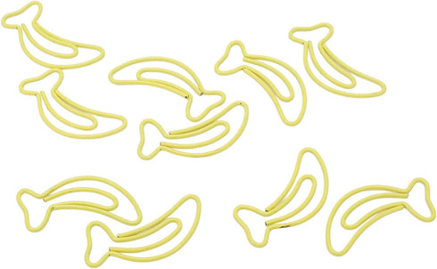 100Pcs Metal Paper Clips, Mini Cute Banana Shape Electroplated Metal Paperclips for Book Memo Paper Poster Photo...