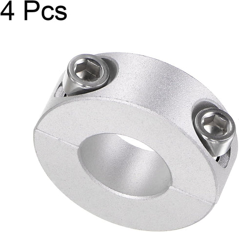 4pcs Double Split Shaft Collar for 17mm Shaft Set Screw Clamp-On Collars, 35mm OD, 12mm Width, for Stoppers, Position, Hold Timing Pulleys, Machin...