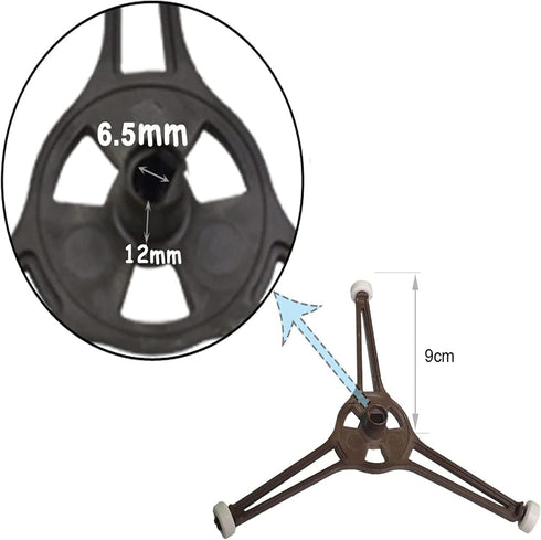 9.6" Microwave Turntable Holder Roller Rotating Ring Tripod Arm Glass Play Tray Roller Guide Stand Holder Microwave Oven Glass Flat Turntable Plat...