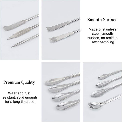 OLYCRAFT 26PCS Stainless Steel Lab Measuring Spatula Set, Micro Lab Scoop/Spoon Mixing Spatula for Powders Gel Cap Filler, Capsule Filler,Laborato...