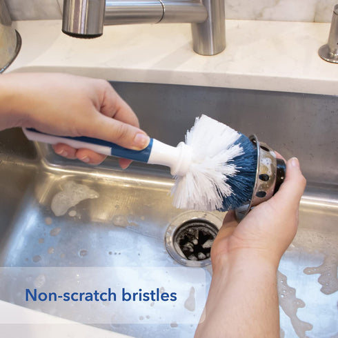 Unger Sink & Dish Scrub Brush – Kitchen Scrub Brush, Dish Washing Scrubber, Small Cleaning Brush, Kitchen Cleaning Supplies, Non-Scratch Bristles,...