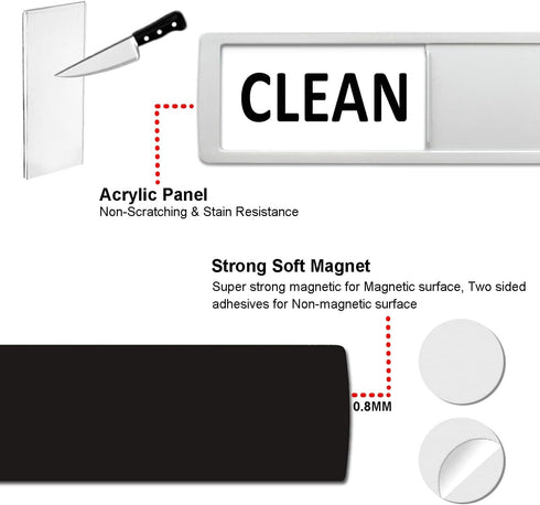 Dishwasher Magnet Clean Dirty Sign for Kitchen Organization and Storage...
