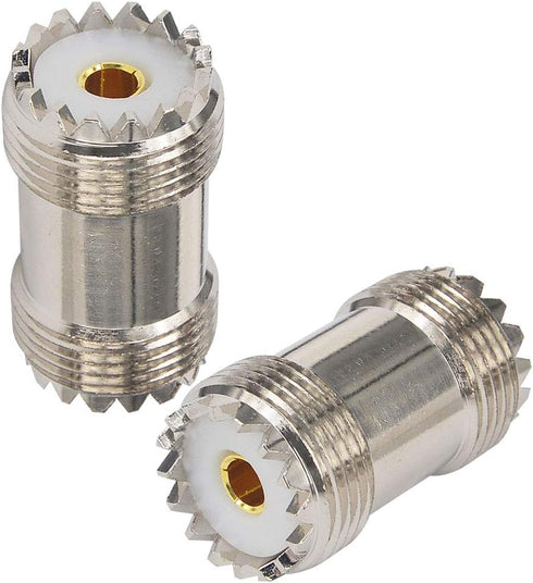Boobrie 2-Pack SO239 Barrel Adapter UHF Female to Female Coax Coaxial Connector PL259 Coupler UHF Double Female Cable Connector for CB Ham Radio W...