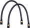Semetall Purse Handles 2 Pcs 0.5'' Wide 15.7" Length Handbag Handles Black PU Leather Purse Strap with Button for Handbag and Handbag DIY Making A...