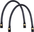Semetall Purse Handles 2 Pcs 0.5'' Wide 15.7" Length Handbag Handles Black PU Leather Purse Strap with Button for Handbag and Handbag DIY Making A...