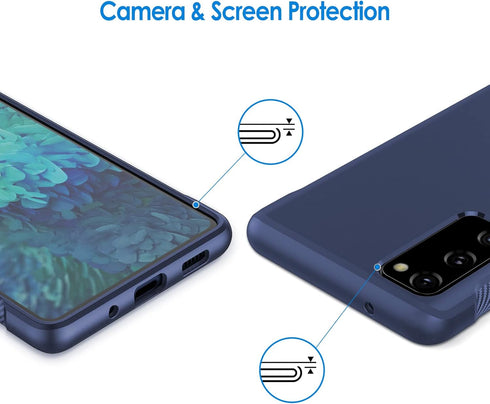 JETech Slim Fit Case for Samsung Galaxy S20 FE 5G 6.5-Inch, Thin Phone Cover with Shock-Absorption and Carbon Fiber Design (Blue)...