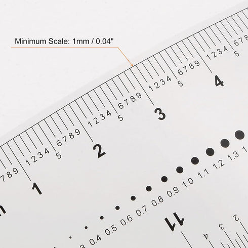 2pcs Film Flexible Ruler 12 Inch 1mm Scale PET Plastic Folding Straight Ruler Calibration Soft Ruler Measuring Tool for Factory, Transparent...