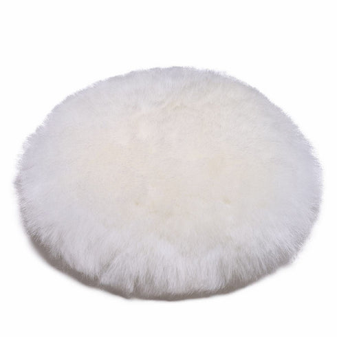 OKAYDA Lambswool Polishing Pads 4 inch Soft Sheepskin Buffing Pads with Hook and Loop Back Design Cutting Pad for Car, Furniture, Glass and So On...
