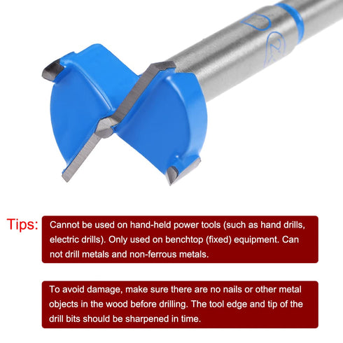 uxcell Forstner Drill Bits 23mm, Tungsten Carbide Wood Hole Saw Auger Opener, Woodworking Hinge Hole Drilling Boring Bit Cutter (Blue, Gray)...