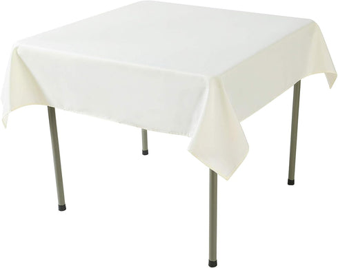 Cupuamon Square Tablecloth 52x52 inch Washable Polyester Fabric Table Cloth for Wedding Party Dining Banquet Decoration?52x52,Ivory?...
