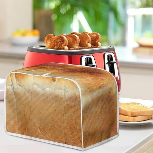 Vivid Funny Bread Pattern Toaster Cover,Waterproof Toaster Cover Bread Print 2 & 4 Slice Bread Maker Cover Small Appliance Covers Bread Maker Cove...