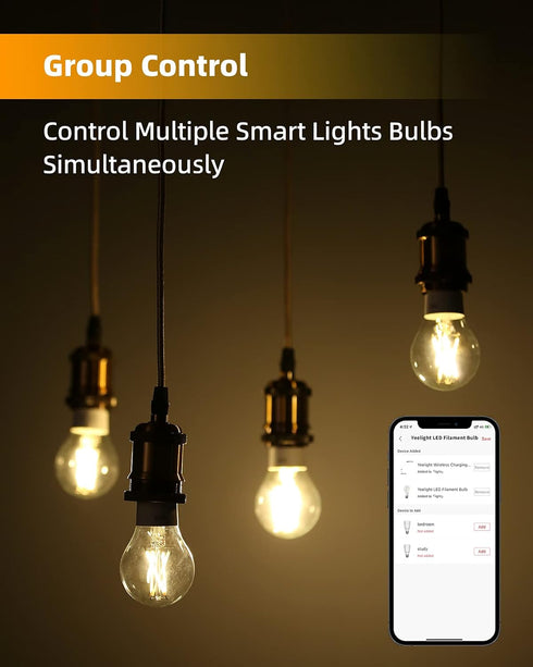 YEELIGHT Smart LED Edison Bulb, Edison Light Bulb, E26 Dimmable Filament Light Bulbs, LED Smart Vintage Edison Bulb, Compatible with HomeKit, Alex...