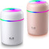 2 Pieces Cool Mist Humidifiers, Portable Mini Humidifiers, 300 ml, Quiet USB Personal Desktop Humidifier, Small Humidifiers with 2 Mist Modes and ...