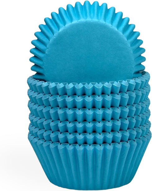 qiqee 300-Count Cupcake Liners Cupcake Cups Food Grade Solid Beautiful Blue Color Cupcake Papers Baking Cups Cupcake Wrappers (Standard Size)...