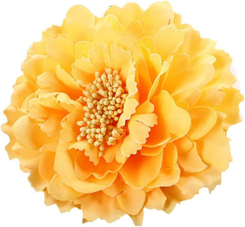 HC-01 Floral Fall Rose Flower Hair Clip Flamenco Dancer Pin up Flower Brooch (Dark Yellow)...