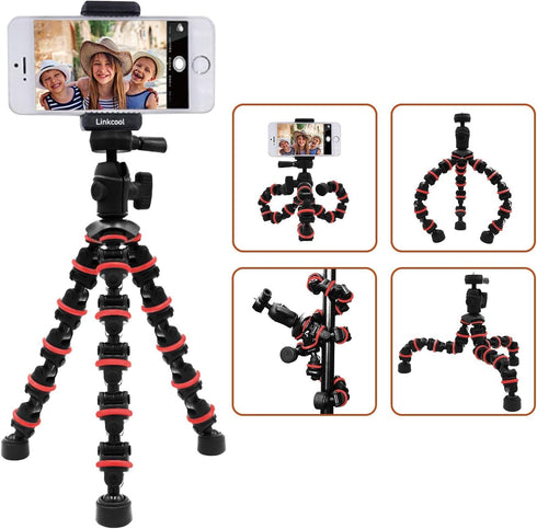 Phone Tripod, Linkcool Octopus Tripod with Wireless Remote Phone Holder Mount Use as iPhone Tripod, Cell Phone Tripod, Camera Tripod, Travel Tripo...