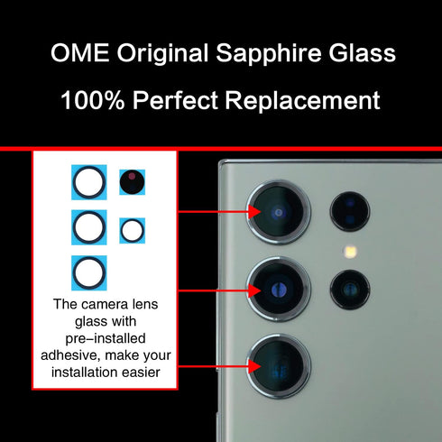 2PCS ASDAWN Back Rear Camera Lens Glass Replacement for Galaxy S23 Ultra Camera Glass Lens Replacement 6.8 inches with Pre-Installed Adhesive + Re...