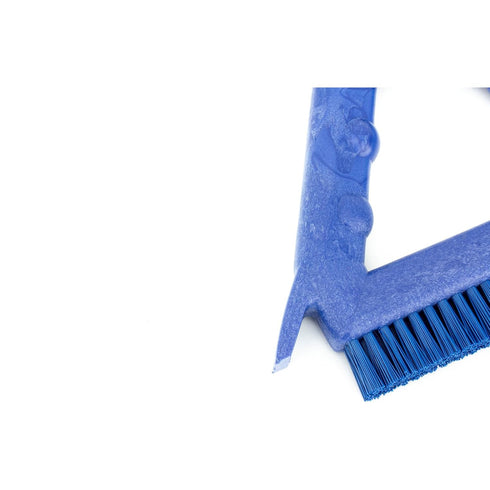 SPARTA Blue Plastic Grout Brush, Triangle-Shaped Scrub Brush with Scraper for Cleaning Tiles and Grout, 9 x 7 x 7 Inches...