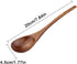 Soup Spoons,AOOSY Wooden Soup Spoons, 6 Pieces 7.84 inches Japanese Ramen Spoons Round Nanmu Wood Long Handle Rice Dessert Cooking Tasting Dinner ...