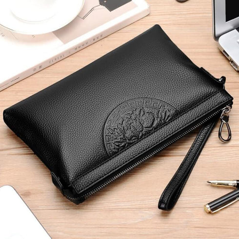 Eshow Clutch Purse for Men, Clutch Wallet Long Wallets with Zipper PU Leather Men's Coin Purse Business Card Holders Wrist Wallet Gift for Father ...