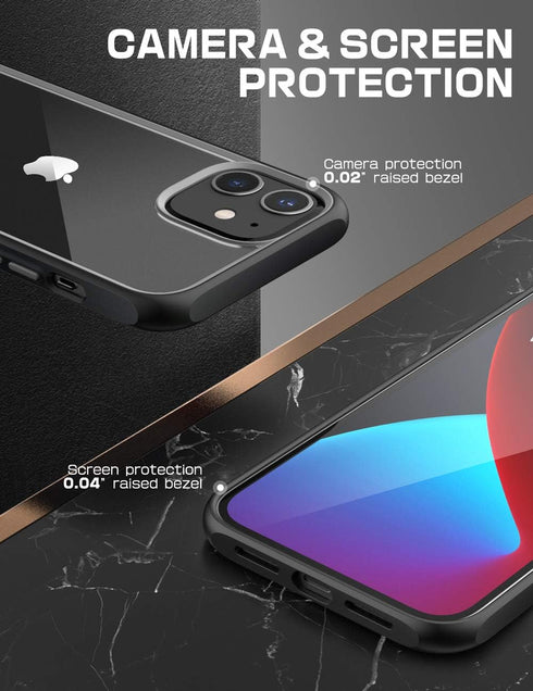 SUPCASE Unicorn Beetle Style Series Case Designed for iPhone 12 Mini (2020 Release) 5.4 Inch , Premium Hybrid Protective Clear Case (Black)...