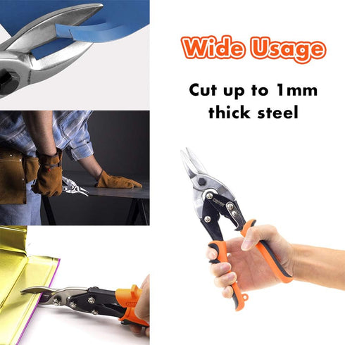 Finder 12" Aviation Snips, Long Straight Cut Tin Snips Cutting Shears Power Cutter with CR-V Blade & Comfortable Grip, 300mm Scissors for Cutting ...