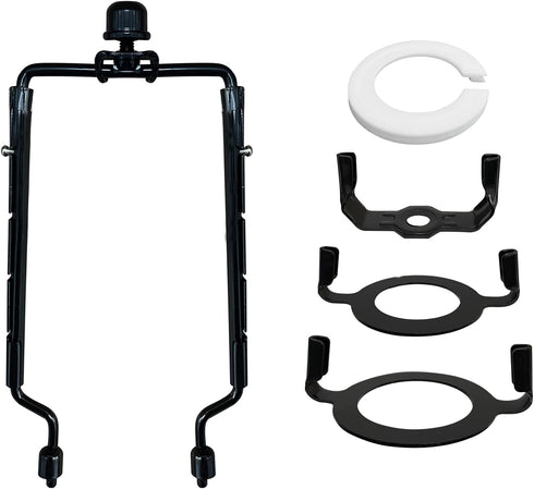 Lamp-Shade Harp Holder Adjustable Support - Tall 7 8 9 10 inch and 3/8 inch Standard Saddle E14 E26 E27 Light Base UNO Fitter Adapter Converter Fi...