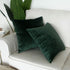 Artcest Set of 2, Decorative Velvet Bed Throw Pillow Case, Sofa Soft Quilted Pattern, Comfortable Couch Cushion Cover, 18"x18" (Dark Green)...